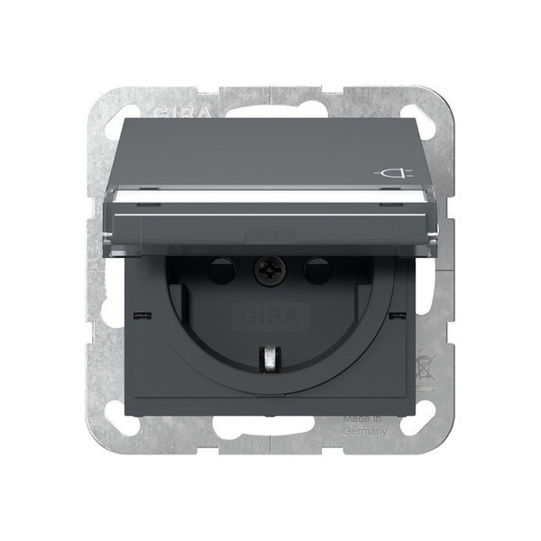 Gira 455728 SCHUKO-Steckdose KD Beschriftungsfeld + SP System 55 Anthrazit