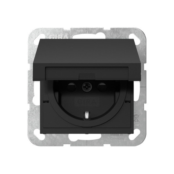 Gira 4754005 SCHUKO-Steckdose KD + SP Schraubklemmen System 55 Schwarz m