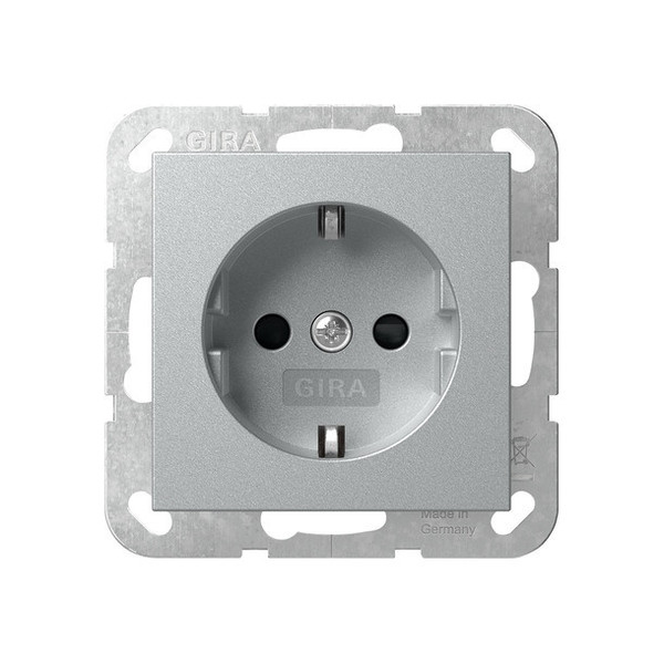 Gira 475526 SCHUKO-Steckdose SP ohne Befestigungskrallen System 55 F Alu