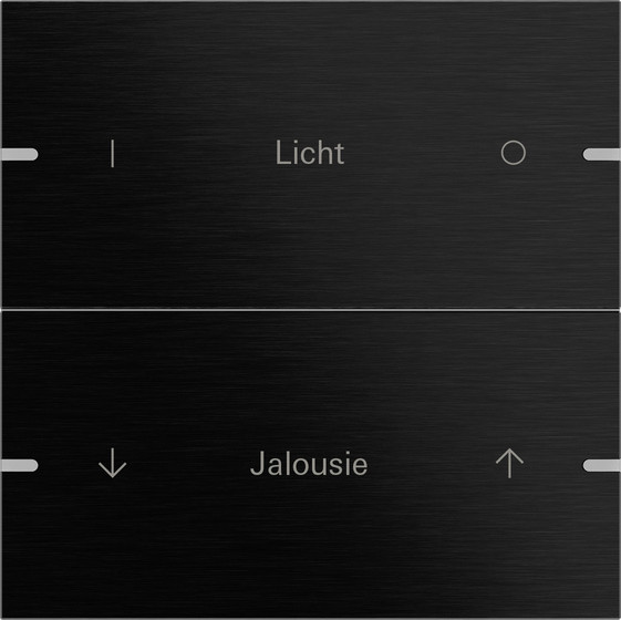 Gira 5032126 Wippenset 2-fach individuell Tastsensensor 4.95 Alum.Schwarz(elox.)