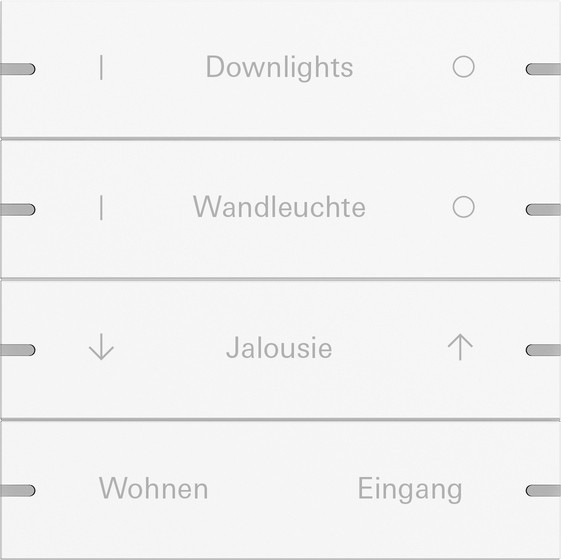 Gira 5034927 Wippenset 4-fach individuell Tastsensensor 4.95 Alum.Reinweiß m(lack.)