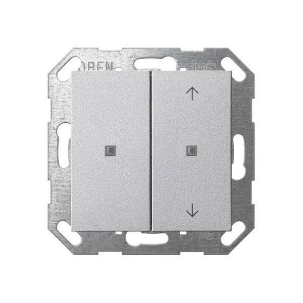 Gira 517526 Taster Wippe 2-fach unbedruckt/Pfeile OneKNX System 55 F Alu