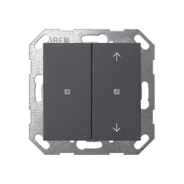Gira 517528 Taster Wippe 2-fach unbedruckt/Pfeile OneKNX System 55 Anthrazit