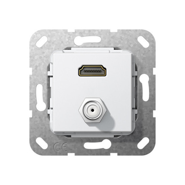 Gira 567503 HDMI SAT-F-Buchse Kpl. Einsatz Reinweiß