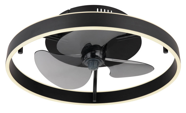 Globo Conway LED Deckenventilator 40W CCT Schwarz, Metall Fernbedienung Memoryfunktion Ø50cm 03634
