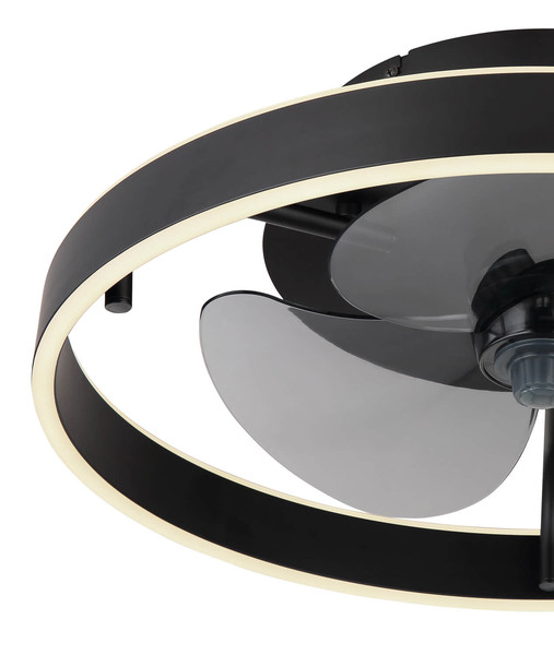 Globo Conway LED Deckenventilator 40W CCT Schwarz, Metall Fernbedienung Memoryfunktion Ø50cm 03634