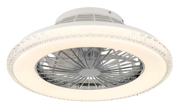 Globo Corusso LED Deckenventilator 40W CCT Verchromt, Metall Fernbedienung Nachtlicht Memoryfunktion Ø50cm 03654