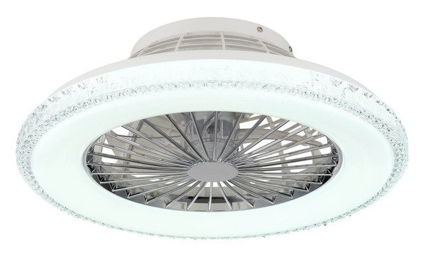 Globo Corusso LED Deckenventilator 40W CCT Verchromt, Metall Fernbedienung Nachtlicht Memoryfunktion Ø50cm 03654