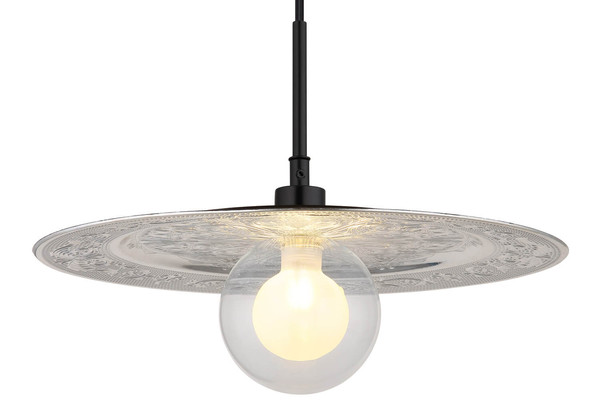 Globo Riga G9 Hängeleuchte 5W Schwarz Matt, Metall Ø33cm 15169S