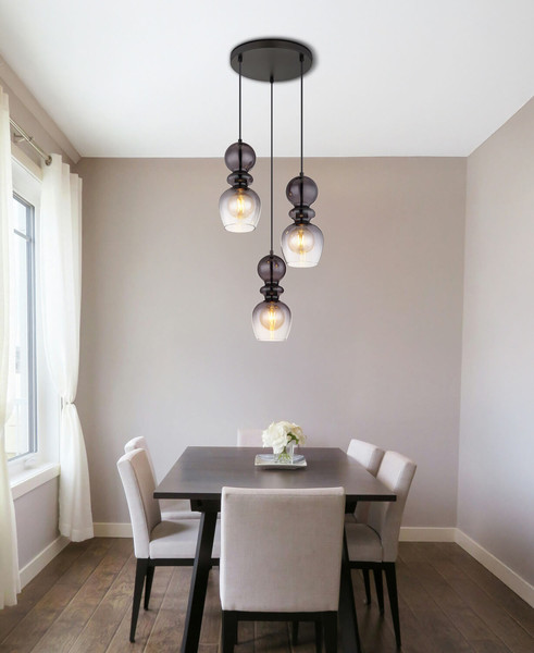 Globo Clarity E27 Hängeleuchte 3-fach 25W Schwarz Matt, Metall Ø15cm 15174-3H