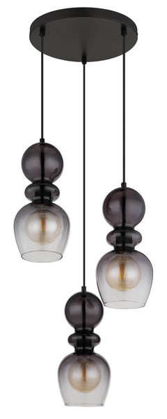 Globo Clarity E27 Hängeleuchte 3-fach 25W Schwarz Matt, Metall Ø15cm 15174-3H