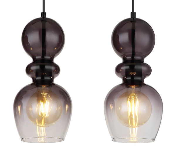 Globo Clarity E27 Hängeleuchte 4-fach 25W Schwarz Matt, Metall Ø15cm 15174-4H