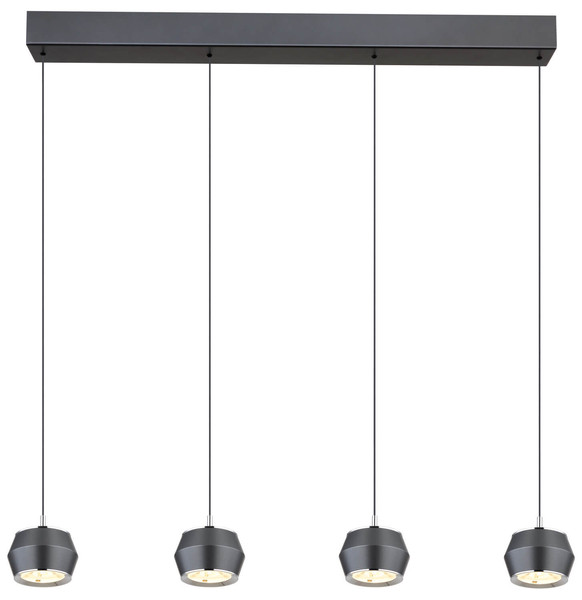 Globo Marthy LED Hängeleuchte 24W Warmweiß Grau Matt, Metall Ø10cm 15209-4