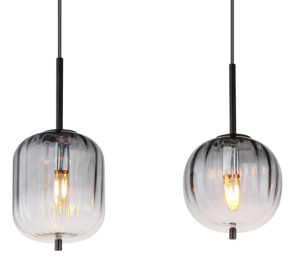 Globo Attila E14 Hängeleuchte 4-fach 40W Schwarz Matt, Metall 120cm 15215-4