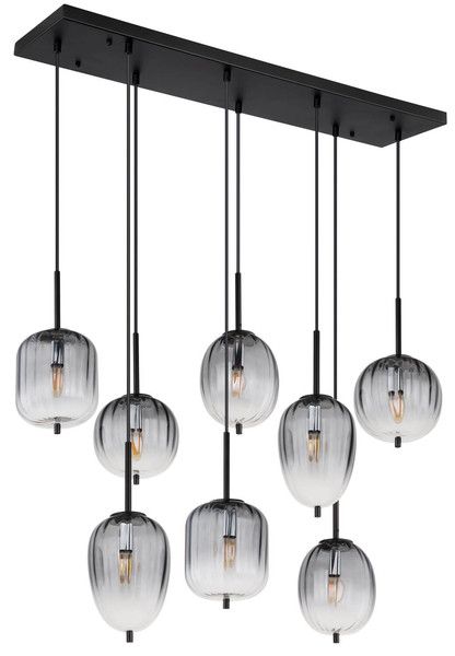 Globo Attila E14 Hängeleuchte 8-fach 40W Schwarz Matt, Metall 120cm 15215-8