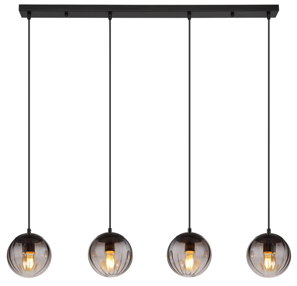 Globo Dallerta E27 Hängeleuchte 4-fach 60W Schwarz Matt, Metall Ø17cm 15216-4