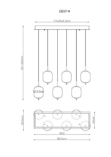 Globo LED Pendelleuchte Ewald 40W warmweiss Messingfarben Metall Glas 220x80,5cm
