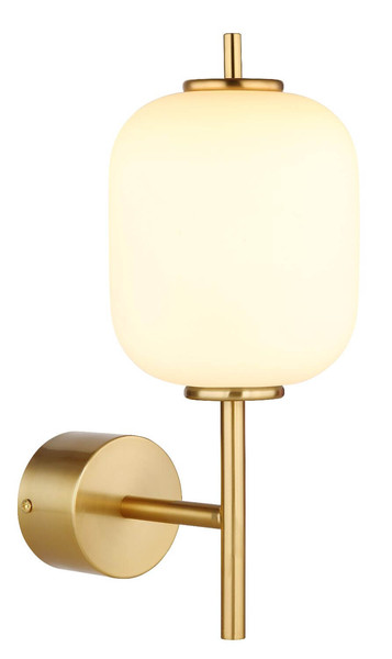 Globo LED Wandleuchte Ewald 7W warmweiss Messingfarben Metall Glas 32,5x13,5cm