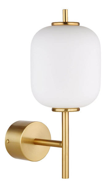 Globo LED Wandleuchte Ewald 7W warmweiss Messingfarben Metall Glas 32,5x13,5cm