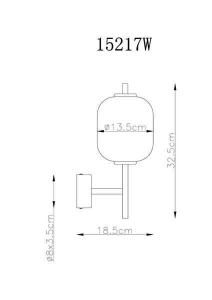 Globo LED Wandleuchte Ewald 7W warmweiss Messingfarben Metall Glas 32,5x13,5cm