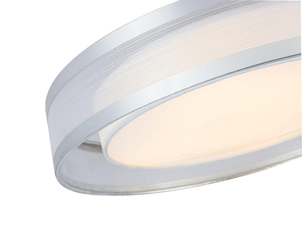 Globo LED Deckenleuchte Naxos 24W warmweiss Verchromt matt weiß Metall Garn Ø40cm