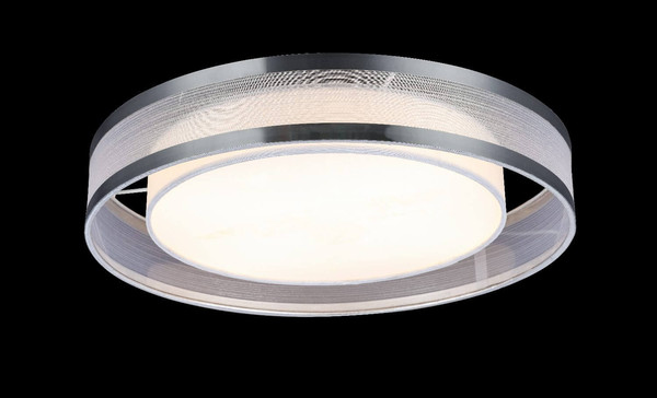 Globo LED Deckenleuchte Naxos 24W warmweiss Verchromt matt weiß Metall Garn Ø40cm