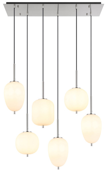 Globo Blacky I E14 Hängeleuchte 6-fach 40W Nickel Matt, Metall 120cm 15345-6NO