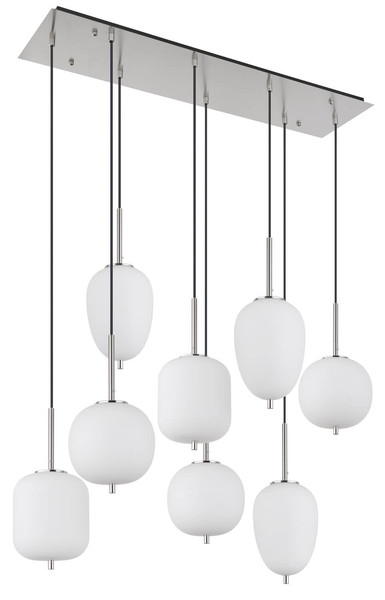 Globo Blacky I E14 Hängeleuchte 8-fach 40W Nickel Matt, Metall 120cm 15345-8NO