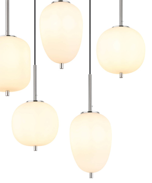 Globo Blacky I E14 Hängeleuchte 8-fach 40W Nickel Matt, Metall 120cm 15345-8NO