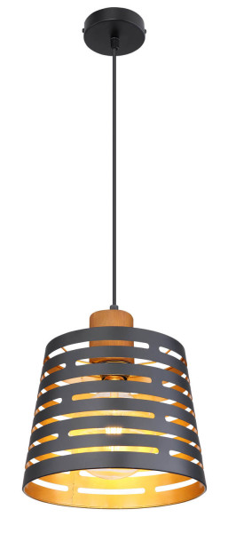 Globo Ablona E27 Hängeleuchte 60W Schwarz Matt, Metall Ø25cm 15451H