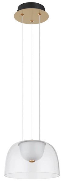 Globo Jocky LED Hängeleuchte 10W Warmweiß Messingfarben, Metall Ø23cm 15474H1