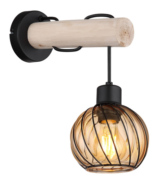 Globo Paulo E27 Wandleuchte 15W Schwarz Matt, Metall Ø13cm 15534W