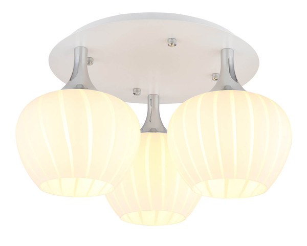 Globo Maxy E27 Deckenleuchte 3-fach 40W Weiß Matt, Metall Ø18cm 15548-3DW