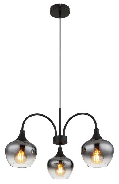 Globo Maxy E27 Hängeleuchte 3-fach 40W Schwarz Matt, Metall Ø15cm 15548-3H1