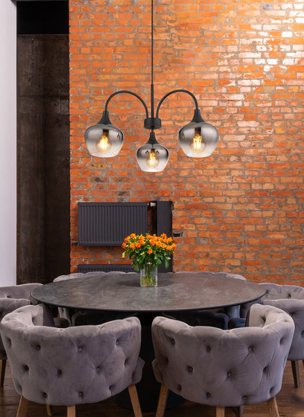 Globo Maxy E27 Hängeleuchte 3-fach 40W Schwarz Matt, Metall Ø15cm 15548-3H1