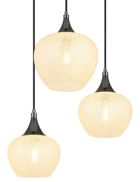 Globo Maxy E27 Hängeleuchte 6-fach 40W Schwarz-Chrom, Metall 120cm 15548-6HK