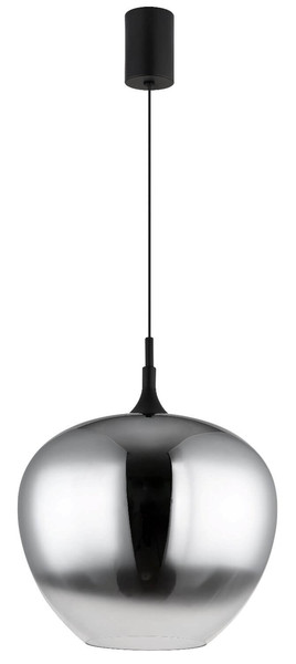 Globo Pendelleuchte Maxy E27 Schwarz matt rauchfarben Metall Glas Ø40cm