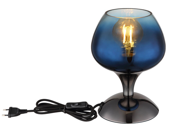 Globo Maxy E27 Tischleuchte 40W Schwarz-Chrom, Metall Ø15cm 15548T5