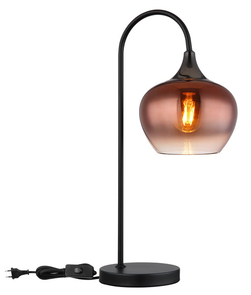 Globo Maxy E27 Tischleuchte 40W Schwarz Matt, Metall Ø18cm 15548TG