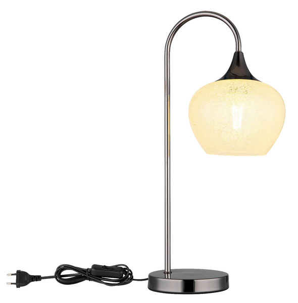 Globo Tischleuchte Maxy E27 Schwarz-chrom Metall Glas 54x27,5cm