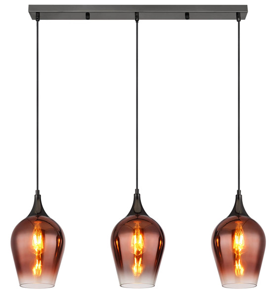 Globo Lavus E27 Hängeleuchte 3-fach 60W Schwarz-Chrom, Metall Ø18cm 155520-3HC