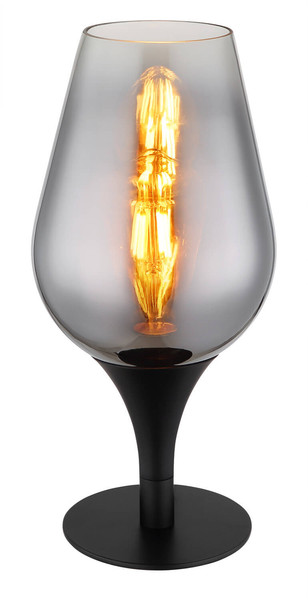 Globo Lavus E27 Tischleuchte 40W Schwarz Matt, Metall Ø15cm 15552T3