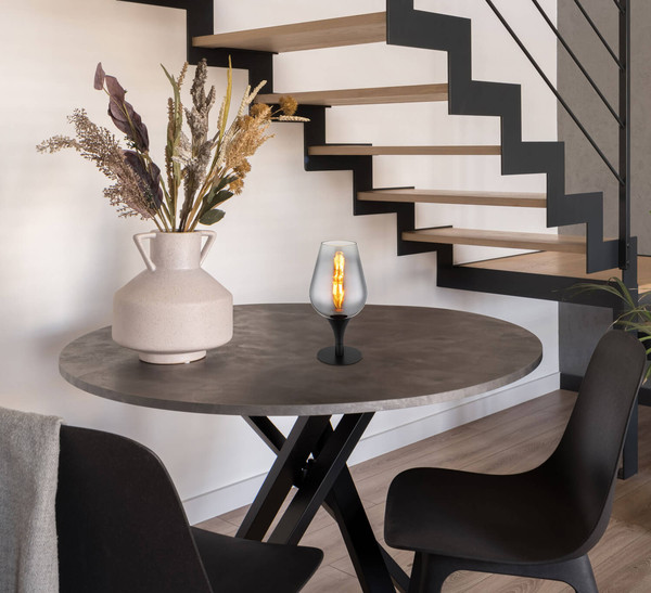 Globo Lavus E27 Tischleuchte 40W Schwarz Matt, Metall Ø15cm 15552T3