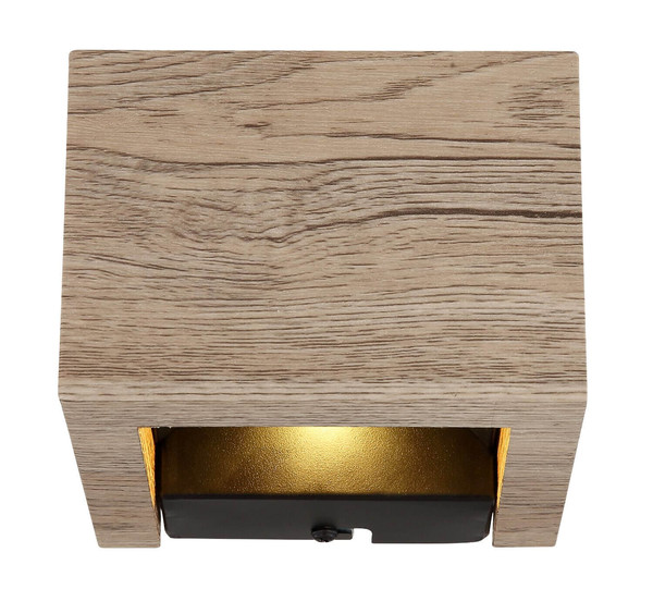 Globo LED Wandleuchte Alina 8W warmweiss Holzoptik dunkel MDF 13x10cm