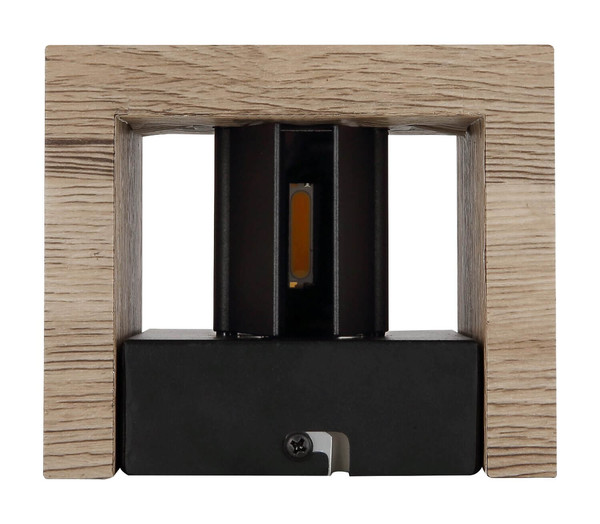 Globo LED Wandleuchte Alina 8W warmweiss Holzoptik dunkel MDF 13x10cm