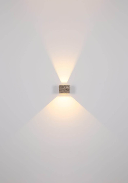 Globo LED Wandleuchte Alina 8W warmweiss Holzoptik dunkel MDF 13x10cm