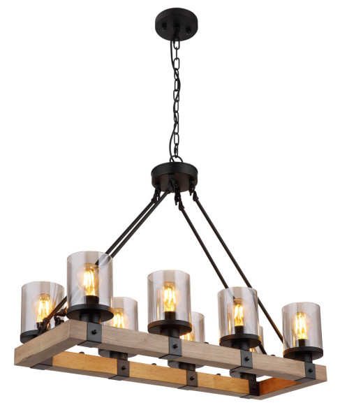 Globo Lila E27 Hängeleuchte 8-fach 60W Schwarz Matt, Metall Ø12cm 15555-8H