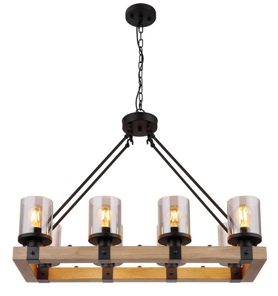 Globo Lila E27 Hängeleuchte 8-fach 60W Schwarz Matt, Metall Ø12cm 15555-8H