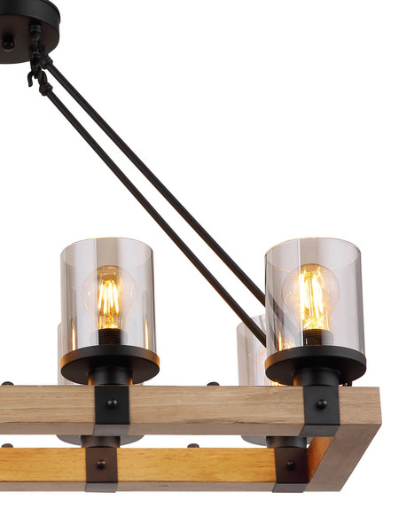 Globo Lila E27 Hängeleuchte 8-fach 60W Schwarz Matt, Metall Ø12cm 15555-8H