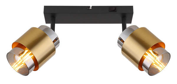 Globo Milley E27 Strahler 2-fach 40W Schwarz Matt, Metall Ø10cm 15560-2